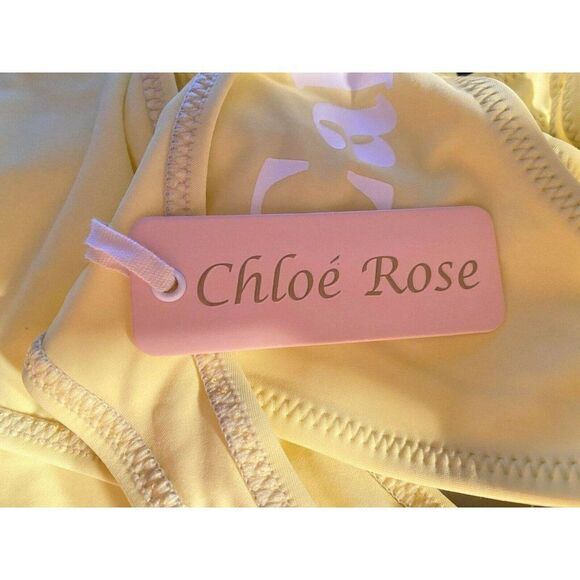 Chloe Rose Lemon Yellow One Piece Cut-Out California Swimsuit Sz XS Surfs Up NEW - Picture 3 of 3